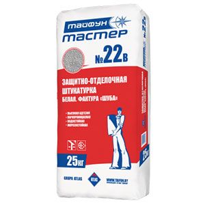 Тайфун-Мастер № 22в штукатурка цементная финишная с фактурой Шуба (25кг) в Минске - картинка Картинка: тайфун-мастер № 22в штукатурка цементная финишная с фактурой шуба (25кг) в Минске