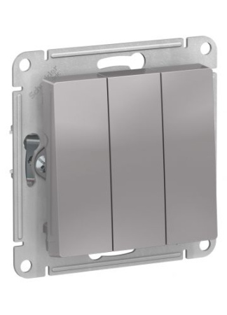Изображение: выключатель  atlasdesign 3-кл. (алюминий) т.м.schneider electric в Минске