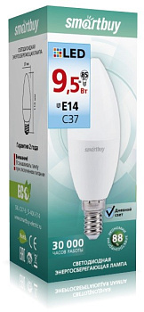 Картинка: лампа светодиодная (led) smartbuy-c37-9,5w/4000/е14 в Минске
