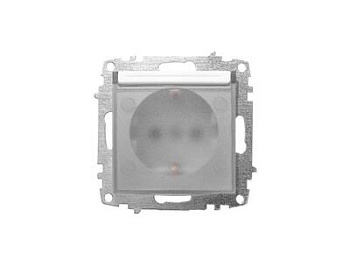 Картинка: розетка zena vega, с крышкой, с/з, белоснежный т.м.el-bi в Минске