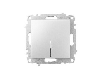 Картинка: выключатель zena vega 1 кл.с подсветкой, серебро т.м.el-bi в Минске