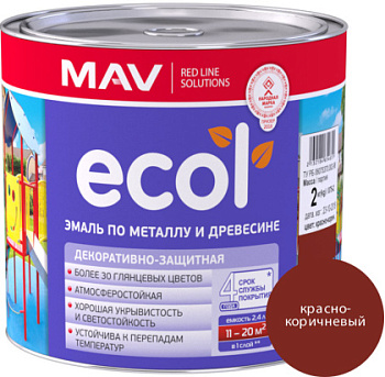 Эмаль ECOL по металлу и древесине (ПФ-115) красно-коричневая глянцевая 1,0л (0,9кг) в Минске - картинка Картинка: эмаль ecol по металлу и древесине (пф-115) красно-коричневая глянцевая 1,0л (0,9кг) в Минске