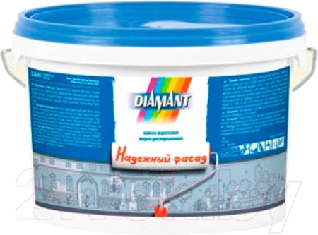 Изображение: краска акриловая в/д белая  diamant надежный фасад 15,5 кг в Минске