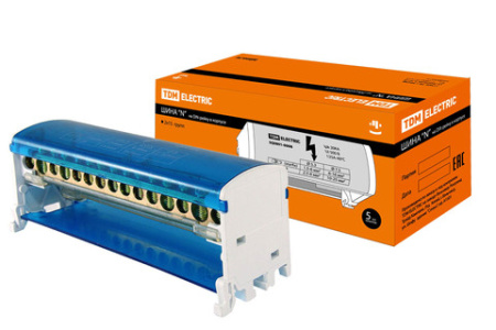 Изображение: шина "n" нул. на din-рейку в корпусе 2*15групп, т.м. tdm в Минске