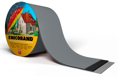 Изображение: лента герметизирующая  10смх3м самоклеящаяся nicoband (темно-серая) в Минске