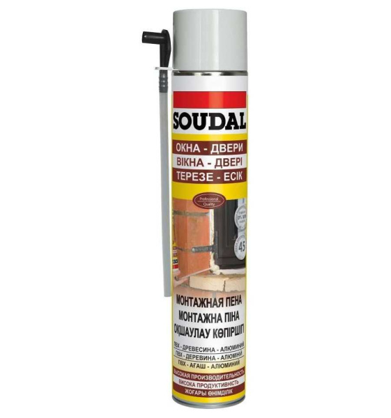 Пена монтажная  "Soudal" ОКНА ДВЕРИ 300 мл Пена монтажная  "Soudal" ОКНА ДВЕРИ 300 мл