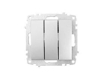 Выключатель Zena Vega 3-кл, серебро т.м.EL-BI в Минске - картинка Картинка: выключатель zena vega 3-кл, серебро т.м.el-bi в Минске