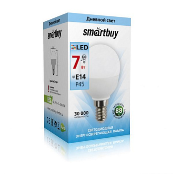 Картинка: светодиодная (led) лампа smartbuy-p45-07w/4000/e14 в Минске