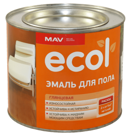 Изображение: эмаль ecol для пола (пф-266) желто-коричневая глянцевая 2,4л (2 кг)  в Минске