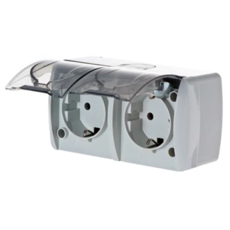 Изображение: розетка eva с крышкой с/з,наружная,ip54, т.м.el-bi в Минске