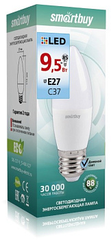 Картинка: лампа светодиодная (led) smartbuy-c37-9,5w/4000/е27 в Минске