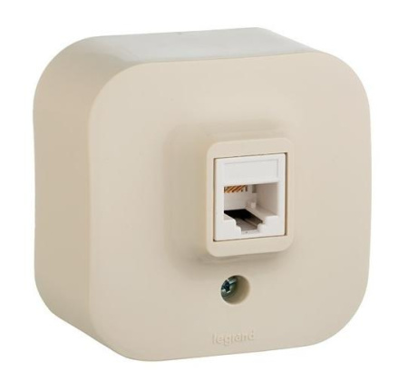 Изображение: розетка телеф. 1хrj-11 4 конт. (сл. кость) quteo т.м.legrand в Минске