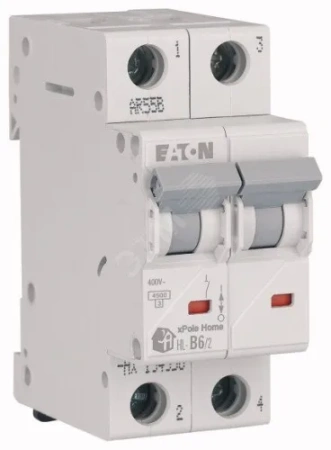 Изображение: выключатель авт.  hl-c6/2, 2p, 6a, хар-ка c, 4.5ka, 2m,  , тм.eaton в Минске