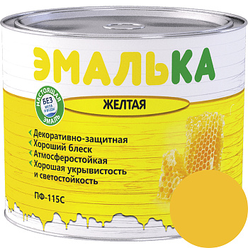 Картинка: эмаль пф-115 с эмалька для наружных и внутренних работ желтая 2,0л (1,9кг) в Минске