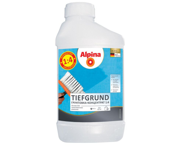 Изображение: грунтовка нв п 1 д alpina tiefgrund концентрат  1 л / 1,02 кг в Минске