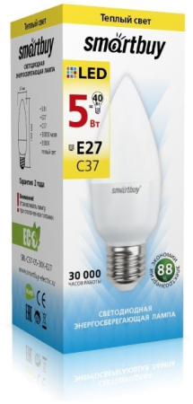 Лампа светодиодная (LED) Smartbuy-C37-05W/3000/E27  в Минске - изображение Изображение: лампа светодиодная (led) smartbuy-c37-05w/3000/e27  в Минске