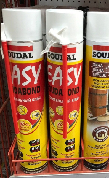 Клей строительный полиуретановый "Soudal" SOUDABOND Easy 750 мл Клей строительный полиуретановый "Soudal" SOUDABOND Easy 750 мл